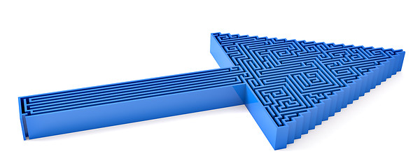 Image showing Blue arrow with maze 