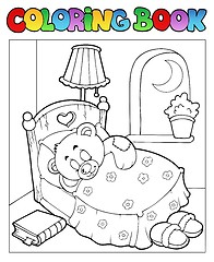 Image showing Coloring book with teddy bear 1