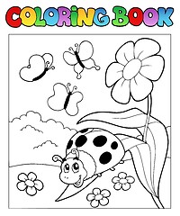 Image showing Coloring book with ladybug 1