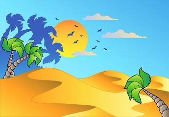 Image showing Cartoon desert landscape