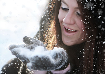 Image showing Woman and snow