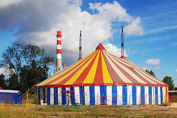 Image showing striped circus tent