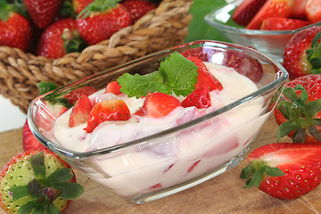 Image showing Strawberry yogurt