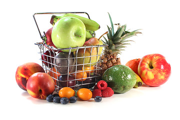 Image showing Fruit Mix in the Shopping basket