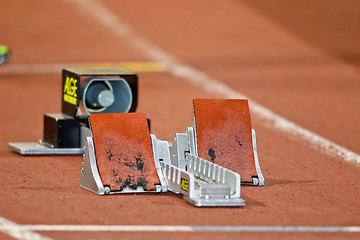 Image showing Empty starting blocks