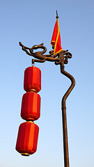 Image showing Red lanterns in Xian China