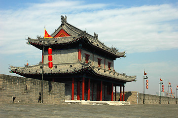 Image showing Ancient city wall of Xian China