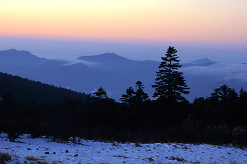 Image showing Landscape of mountains in winter
