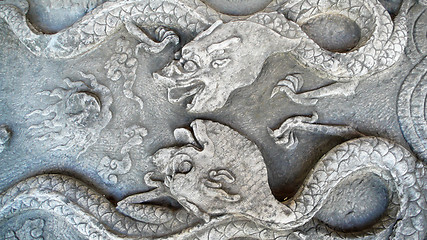 Image showing Historical stone carvings of dragon