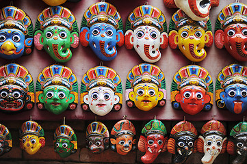Image showing Colorful masks in Kathmandu Nepal