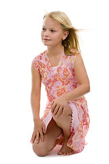 Image showing blond girl posing in studio