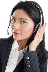 Image showing business woman with headset