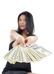 Image showing woman with much money