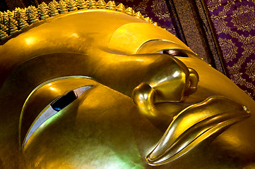 Image showing close up of the reclining buddha