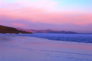 Image showing Lakeside at dusk