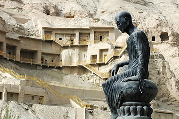 Image showing Buddha sculpture at the famous grottoes in Sinkiang