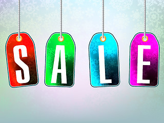 Image showing Colorful sale advertisement over background