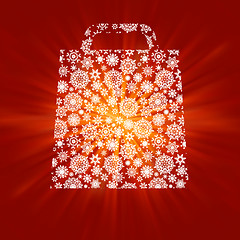 Image showing Bag For Shopping With snowflakes. EPS 8