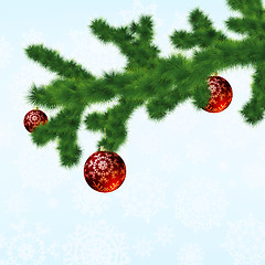 Image showing Christmas-tree and decoration ball. EPS 8