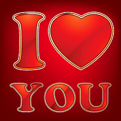 Image showing i love you is made of the gloss glass. EPS 8