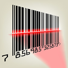 Image showing Bar code with laser light. EPS 8