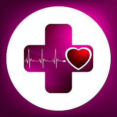 Image showing Heart and heartbeat symbol. EPS 8