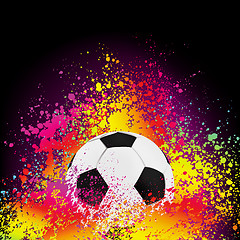Image showing Colorful background with a soccer ball. EPS 8