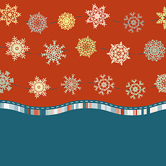 Image showing Retro Card Template with Snowflakes. EPS 8