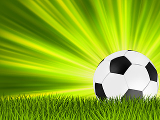 Image showing Football or soccer ball on grass. EPS 8