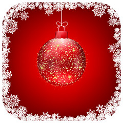 Image showing Christmas red ball christmas card. EPS 8