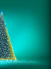 Image showing Abstract green christmas tree on green. EPS 8