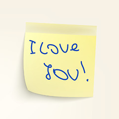 Image showing Sticky-note: I Lovw You! EPS 8