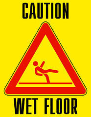 Image showing Bright yellow wet floor sign. EPS 8