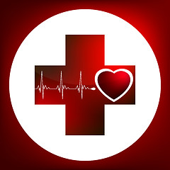 Image showing Heart and heartbeat symbol. EPS 8