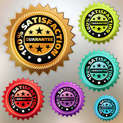 Image showing Vector multicolor satisfaction labels set. EPS 8