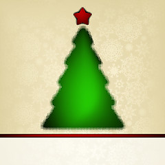 Image showing ?hristmas card template with halftone tree. EPS 8