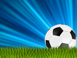 Image showing Football or soccer ball on grass. EPS 8