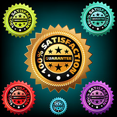 Image showing Vector multicolor satisfaction labels set. EPS 8