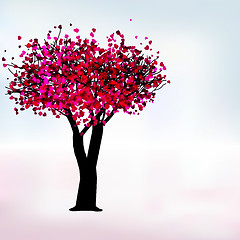 Image showing Passion tree, romantic template card. EPS 8