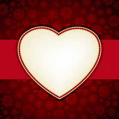 Image showing Christmas heart frame card template. EPS 8