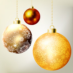 Image showing Golden Christmas balls template. EPS 8