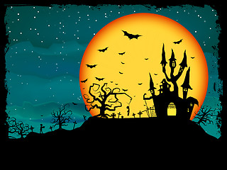 Image showing Halloween poster with zombie background. EPS 8