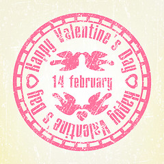 Image showing Pink grunge rubber stamp Valentine's Day. EPS 8