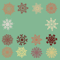 Image showing Vintage card with snowflakes. EPS 8