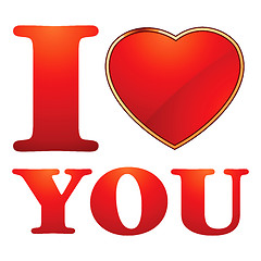 Image showing I love you valentine card template. EPS 8