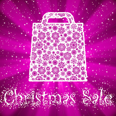 Image showing Bag For Shopping With snowflakes. EPS 8