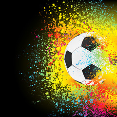 Image showing Colorful background with a soccer ball. EPS 8