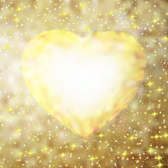 Image showing Gold frame in the shape of heart. EPS 8