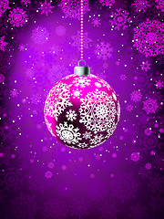 Image showing Christmas ball on falling flakes template. EPS 8