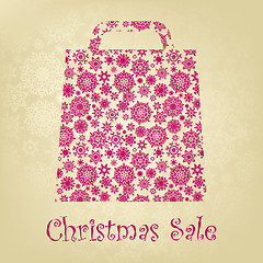 Image showing Bag For Shopping With snowflakes. EPS 8